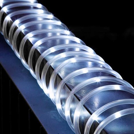 Guirlande Lumineuse LED - Tube Souple PVC Étanche IP65 - 50 LED - 5 M - Alimentation USB ou Piles AA - 8 Modes - Télécommande IR - Blanc Froid (1/5)