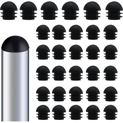 Sollbry Paquete de 30 tapas de plástico redondas de 2,2 cm (7/8 pulgadas), tapas de tubo de plástico, tapas para patas de muebles de patio para sillas de metal, protectores deslizantes para patas de m (1/3)