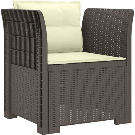 Maison Exclusive - Poltrona a 1 Posto con Cuscini Aspetto Rattan PP Grigio Chiaro (1/5)