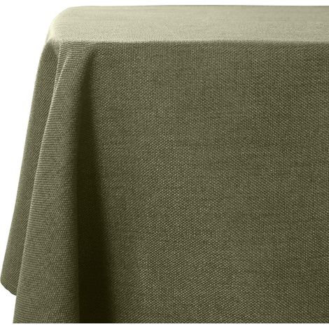 Nappe lavable 140x140 cm vert mousse, imperméable, infroissable, aspect lin