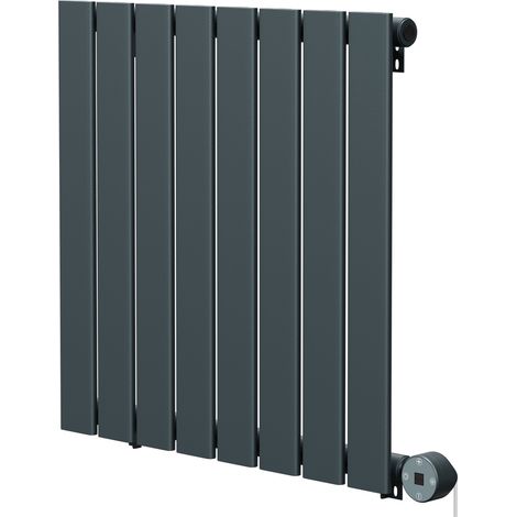 Hudson Anthracite 600mm x 604mm Horizontal Digital Thermostatic Electric Single Panel Radiator (1/5)
