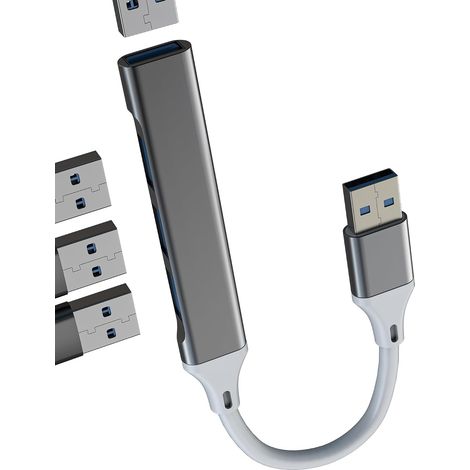 Hub USB Station d'accueil Splitter Port Adaptateur Câble 3.0 Ordinateur Portable Multi Voiture Multiport Accessoires Informatiques Adaptateur de Fiche Adaptateur de Données MacBook Connecteur de (1/5)