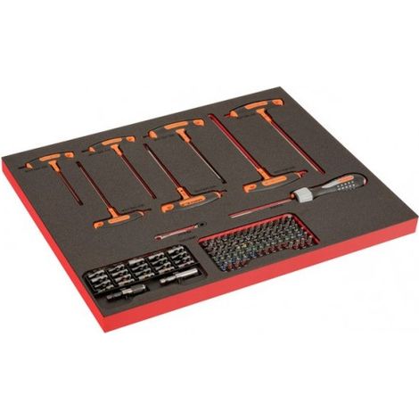 BAHCO - Module 3/3 marquage laser, Tvis à cliquet, Tvis manche T & jeu d'embouts-114pc