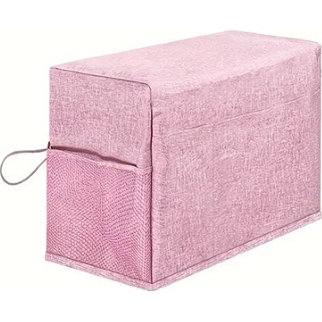 (Rose, 46x32x21cm) Housse anti-poussière durable en tissu Oxford pour machine à coudre avec plusieurs compartiments et poches en filet. (1/4)