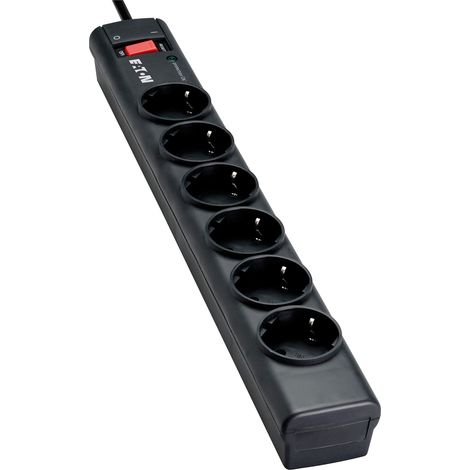 Multiprise/Parafoudre - Protection Strip 6 Tel@ FR - 6 Prises FR + 1 Prise téléphonique - Noir (PS6TF) (1/5)