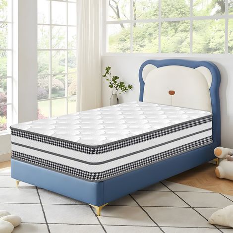 Yidatong – Matelas hybride 90x200 cm 25 cm épaisseur – 7 zones de confort – Mousse à mémoire de forme et ressorts ensachés – Tissu Oeko-Tex