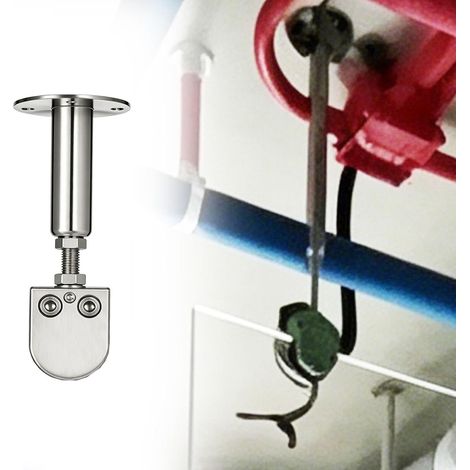 Barre de support argentée pour plafond et paroi douche en verre (1/5)