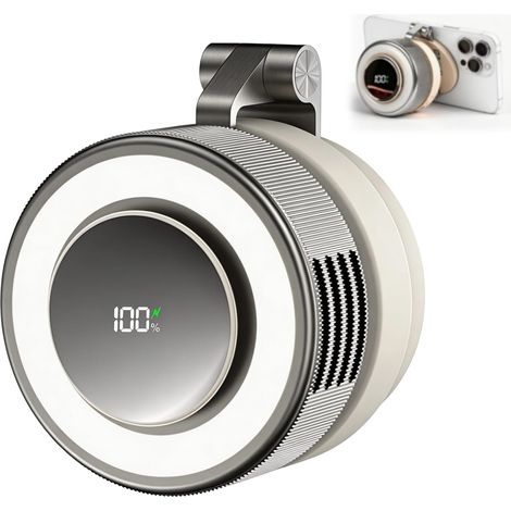 Ventilateur Portable Sans Lame, Clip de Taille Rechargeable USB-Argent (1/5)
