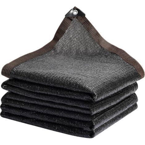 Filet D'Ombrage, Filet Protection Solaire 95% UV Tissu D'Ombrage, Toile d'ombrage de Serres Coupe-Ventpour La Couverture VéGé Jardin, Noir 3x3m (1/4)