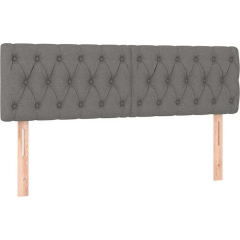 Maison Exclusive - Cabeceros tela gris oscuro 144x7x78/88 cm (1/5)