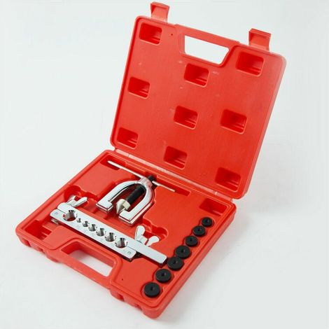 Kit de herramientas para engarzar tubos de aluminio y cobre, herramienta de abocardado para collares de 45° y 7 matrices