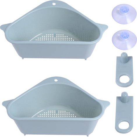 Crépine de salle de bain évier coin support évier de cuisine égouttoir panier ventouse triangulaire Drain panier (1/5)