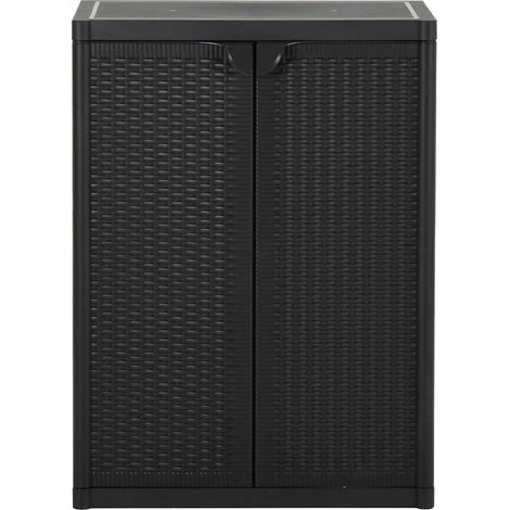 Meuble de Rangement,Armoire de rangement de jardin Noir 65x45x88 cm PP Rotin -32601 (1/5)