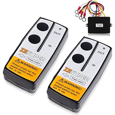 ZESUPER Kit de télécommande de treuil sans fil avec récepteur 2 pièces pour camion ATV UTV SUV 12 V 30,5 m (1/5)