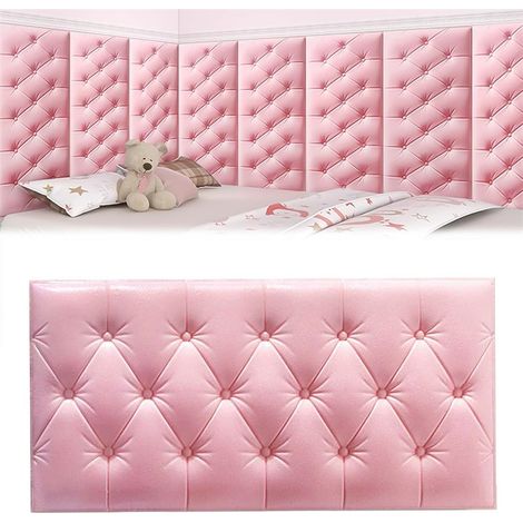 LEDANDER Protection murale pour enfants, rembourrage de berceau rembourré avec adhérence sécurisée, autocollant mural anti-collision pour chambre ou salle de jeux (blanc, 70x35 cm) (1/5)