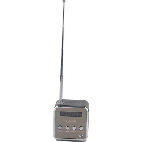 Enceinte Mini Portable Lecteur MP3 Radio FM avec Support Carte TF et Clé USB Noir (1/5)