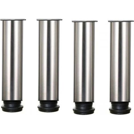 Ensemble de 4 pieds de meuble réglables en acier inoxydable, hauteur 25 cm, pour canapé, table, meuble (1/4)