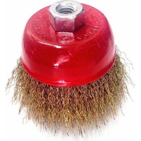Brosse Conique De 75 Mm En Fils De Laiton Ondulés Pour Meuleuses D'angle (1/2)