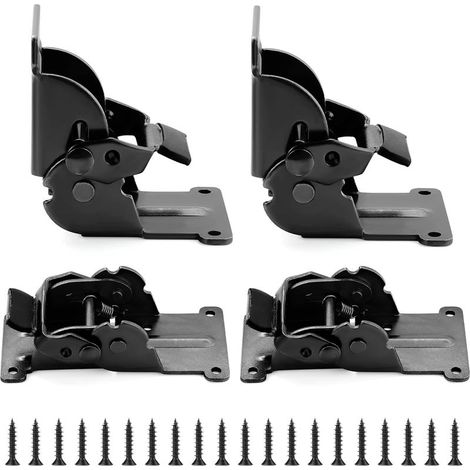 soportes plegables para patas de mesa, soportes plegables de 180° con tornillos, bisagras plegables, extensión autoblocante, soporte plegable para estantes de banco de trabajo (180° Bronce negro) (1/5)