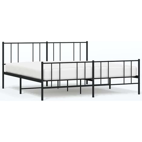 Maison Exclusive - Giroletto con Testiera e Pediera Metallo Nero 193x203 cm (1/5)