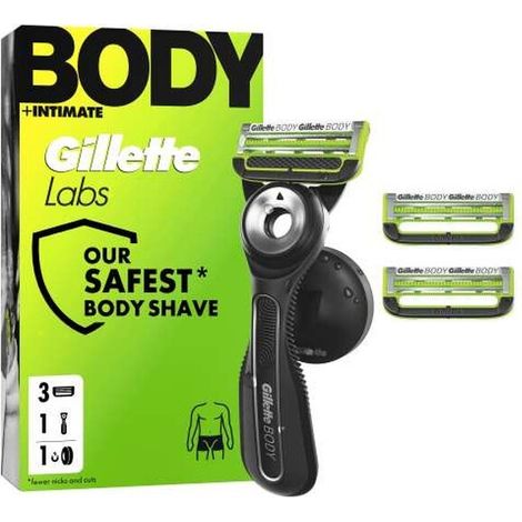 Gillette Labs Body + Intimate Rasierapparat mit 3 Klingen + Handstück