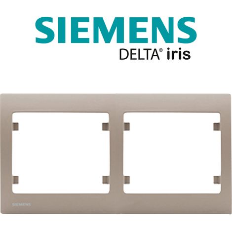 SIEMENS Plaque Double Horizontale Soft Taupe Delta IRIS