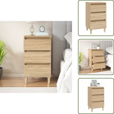 Nachttisch Sonoma-Eiche 40x35x70 cm Holzwerkstoff - Nachttisch - Wohnzimmer - Esszimmer - Schlafzimmerschreibtisch - Schubladenschrank (1/5)