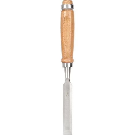 Ciseau plat pour le travail du bois, outil à manche en bois, outil à main, quincaillerie durable, accessoire en acier au chrome-vinyle, 16 mm