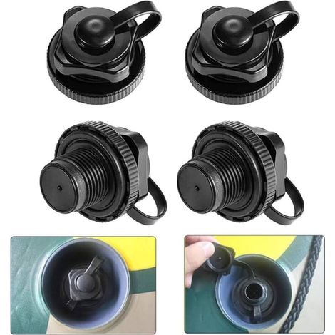 4 pièces de remplacement valve à air gonflable pour canoë kayak bateau pneumatique - accessoire d'entretien pour embarcation - vanne Boston universelle (1/5)