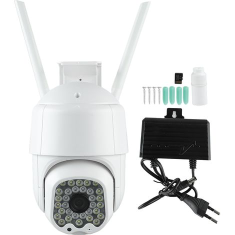 Caméra de surveillance extérieure HD 5MP, vision nocturne, détection de mouvement, alarme, IP66 étanche, 100-240V, caméra audio bidirectionnelle (1/5)