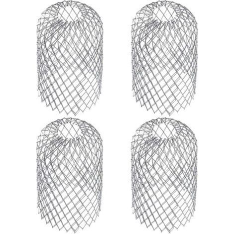 4 Pièces Crapaudines pour Gouttière D’Environ Filtres De Gouttière Grille Grillage Stop Feuille Crapaudine Crépine Pare Feuille Cache Gouttière Aluminium，7.5cm X 15cm