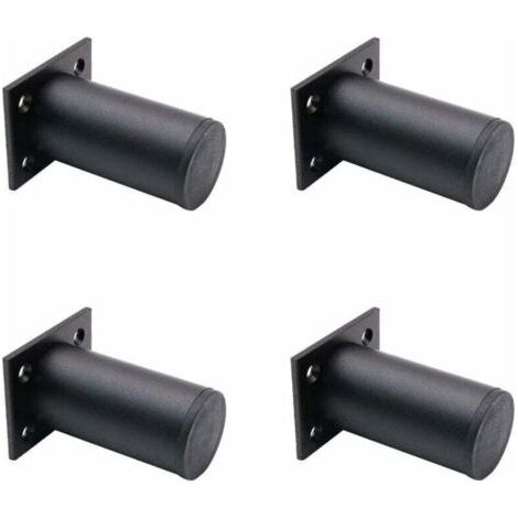 4 Pieds De Meubles Réglables Noir Mat , En Alliage D'aluminium 38x80 Mm, Pieds De Meuble Tv Pour Table Basse D'armoire, Pied De Support Pour Canapé De Meuble