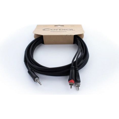 Cordial 14855 Klinke / Cinch Audio Y-Adapter [1x Klinkenstecker 3.5 mm - 2x Cinch-Stecker] 1.50 m Sc (1/5)