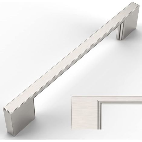 6 Pièces Poignee de Meuble Cuisine Acier Brossé 128mm Alliage de zinc Argent Poignées Meubles avec Vis, pour Bureaux, Tiroirs, Armoires, Placard (1/4)