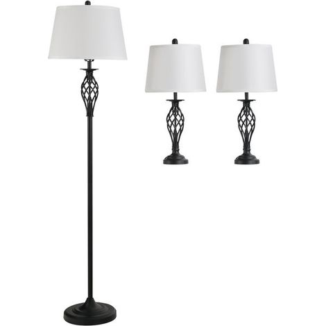 Lot de 3 luminaires ROMANTICA noirs et blancs (1/5)