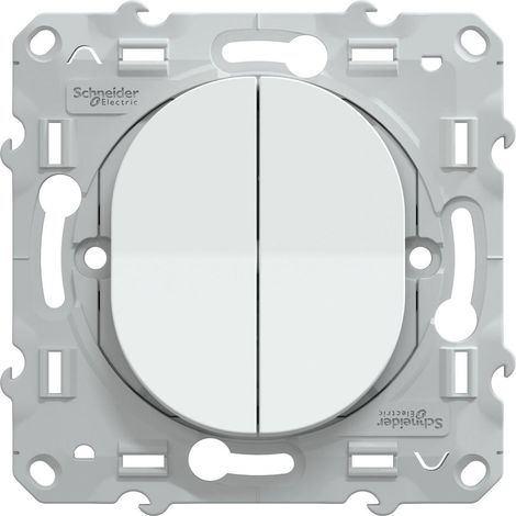 Se requiere un conjunto de interruptor doble de dos vías Ovalis, SCHNEIDER ELECTRIC, blanco. SCHNEIDER ELECTRIC (1/5)