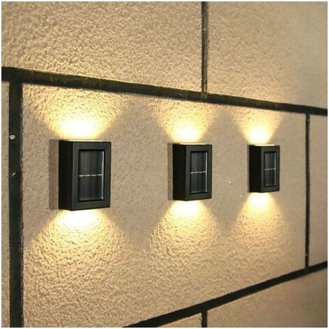 Lampe Solaire Exterieur Jardin, 4 ck Lampe Solaire Extérieu avec Lumière Blanche Chaude, Sans Fil IP65 Étanche Lumiere Solaire Exterieur pour Outdoor Clôture Cour Véranda (1/5)