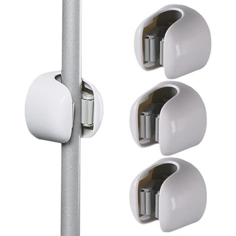 CSPARKV 3 Pièces Porte Vadrouille Sans Percage, Support de Balai Mural Auto Adhésif, Porte Balais Mural Sans Percage, Accroche Balai Mural Auto-Adhésif, Pince à Balai de Auto-adhésif pour Cuisine Jard (1/4)