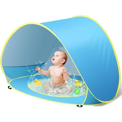Tenda da spiaggia per bambini con piscina, portatile, con protezione UV, a montaggio rapido, ideale per neonati e bambini piccoli, protezione solare in spiaggia. (1/4)