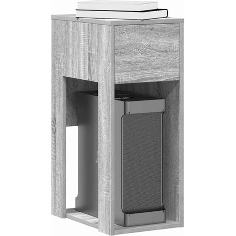 vidaXL Supporto a Torre per Computer con Cassetto Grigio 30x44x74