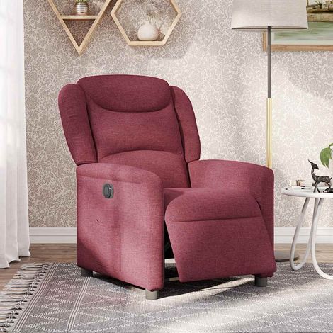 Maison Exclusive - Sillón reclinable eléctrico tela rojo tinto