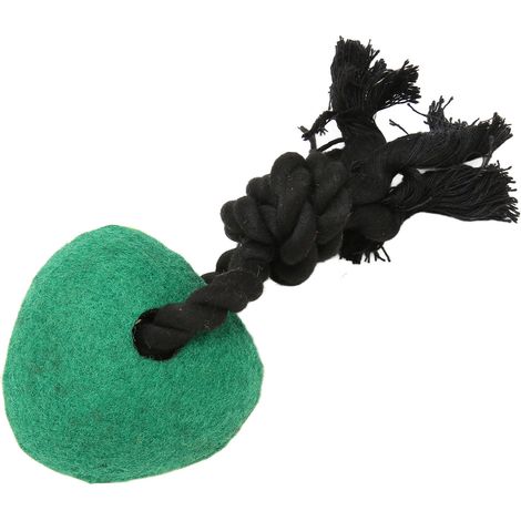 Jouet à mâcher corde chien cœur feutre coton naturel sonore nettoyage dents anti-stress résistant (1/4)