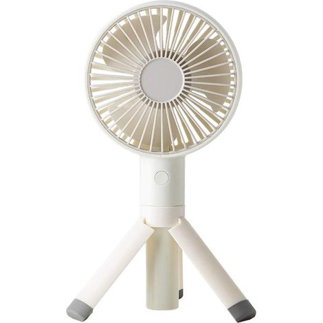 Petit ventilateur de poche portable rechargeable par USB (blanc), adapté à une utilisation intérieure et extérieure (1/5)