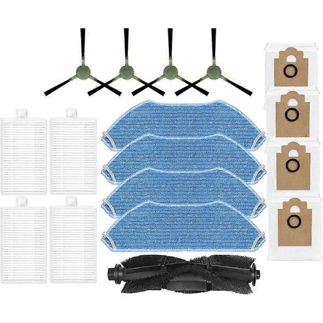17 pièces de rechange pour aspirateur Lefan M2/PLUS/M2S PRO : brosse latérale principale, filtre HEPA, sac à poussière et lingette. (1/5)