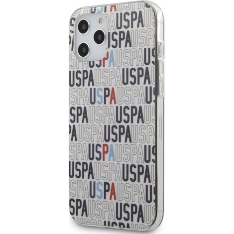 US Polo Assn Logo Mania - iPhone 12 Pro Max Hülle (Weiß)