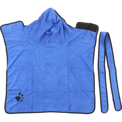 Manteau de séchage en Microfibre pour chien, serviette de bain portable à absorption rapide et très absorbante avec ceinture de taille réglable pour chiens et chats XL (1/5)
