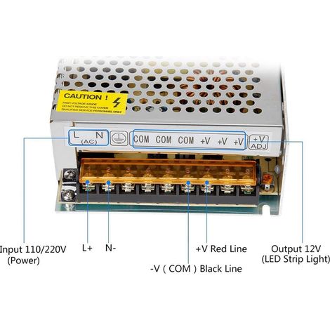 Alimentation 12V 20A universelle transformateur régulé pour ruban LED, source de courant continu pour bande lumineuse (1/2)