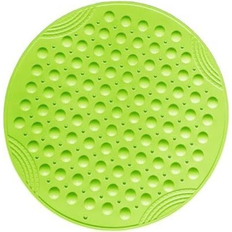 Tapis de Douche antidérapant Rond Tapis de Douche antidérapant avec ventouses Lavable en Machine Tapis Douche,Vert (1/4)