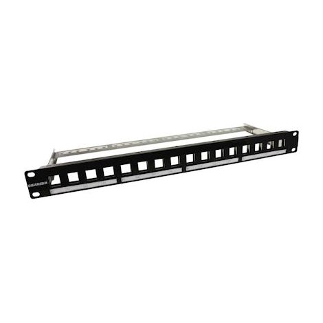 panneau premium métal - a équiper - 16 ports - 1u - noir - gigamédia pan16vkp