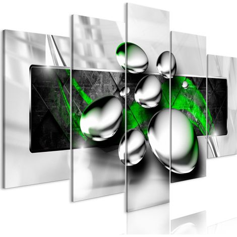 Tableau Imprimé 5 Panneaux "Shiny Stones Wide Green" 50 x 100 cm (1/2)